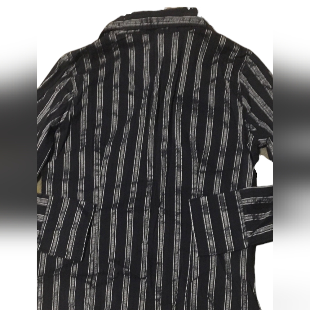 Vintage Gitano Fitted Button Down Black / Silver … - image 7
